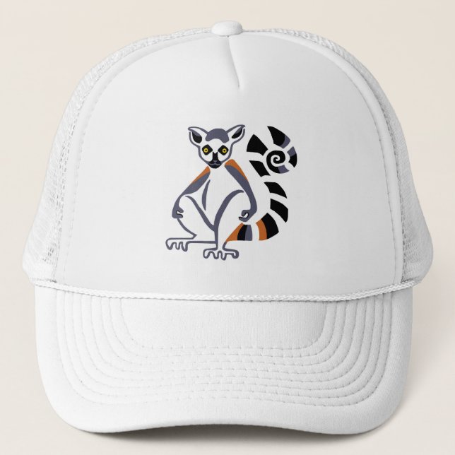 Cool Ring-tailed -LEMUR -Conservation - Primate Trucker Hat (Front)