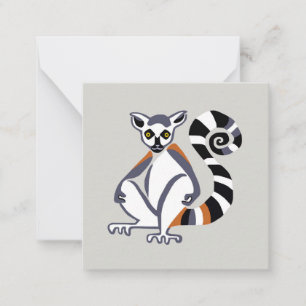 Cool Ring-tailed LEMUR- Endangered animal- Primate Card