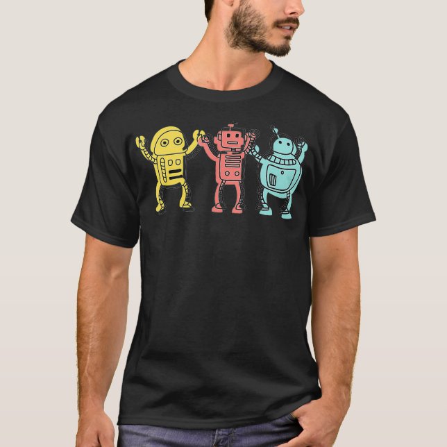 Cool Robot Fan Robotic Science Robotics Student In T-Shirt (Front)