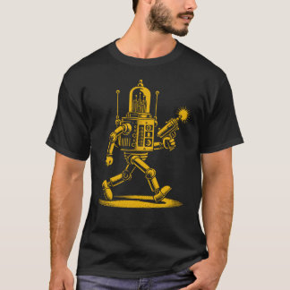 Cool Robot with Radio Valve Head & Ray Gun T-Shirt
