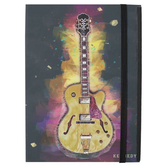 Cool Rock and Roll Band Guitar Art iPad Pro 12.9" Case (Front Closed)