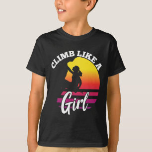 Cool Rock Climbing Design For Women Girls Kids Cli T-Shirt