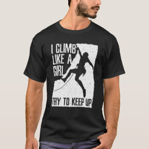 Cool Rock Climbing Design For Women Girls Kids Cli T-Shirt