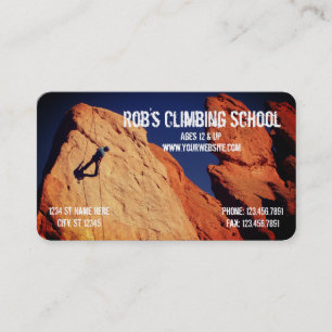 Cool Rock Climbing School Business Card