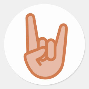 Cool Rock On Hand Emoji Classic Round Sticker