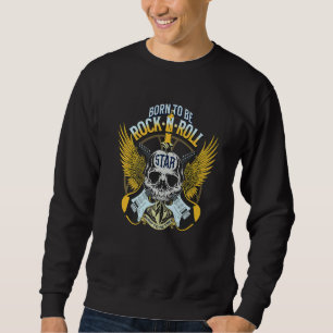 Cool Rock & Roll Guitar Player Music  Idea Sweatshirt