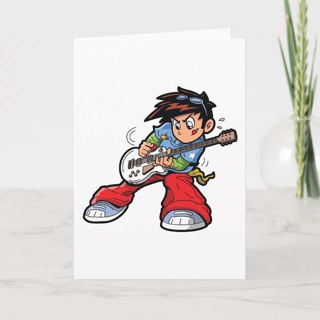 Cool Rock Star Guitarist Fun Musician  Card (Creator Uploaded)