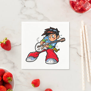 Cool Rock Star Guitarist Fun Musician  Napkin