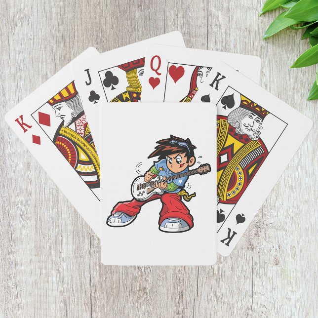 Cool Rock Star Guitarist Fun Musician  Playing Cards (Creator Uploaded)