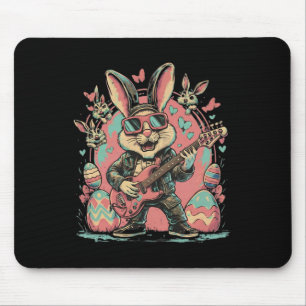 Cool Rocker Bunny With Electric Guitar For Rock Ea Mouse Pad