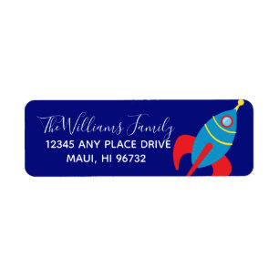 Cool Rocket Ship Outer Space Return Address