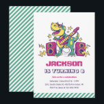 Cool Rockstar T-Rex Dinosaur Kids Birthday Invitation<br><div class="desc">Cute design for kids,  boys or girls who love dinosaur,  dino cartoon,  T-rex and other dinosaur species. Perfect for Jurassic theme birthday party. You can customise the wording to fit other occasions.</div>