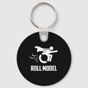 Cool Roll Model _ Funny Handicapped Person Wheelch Key Ring