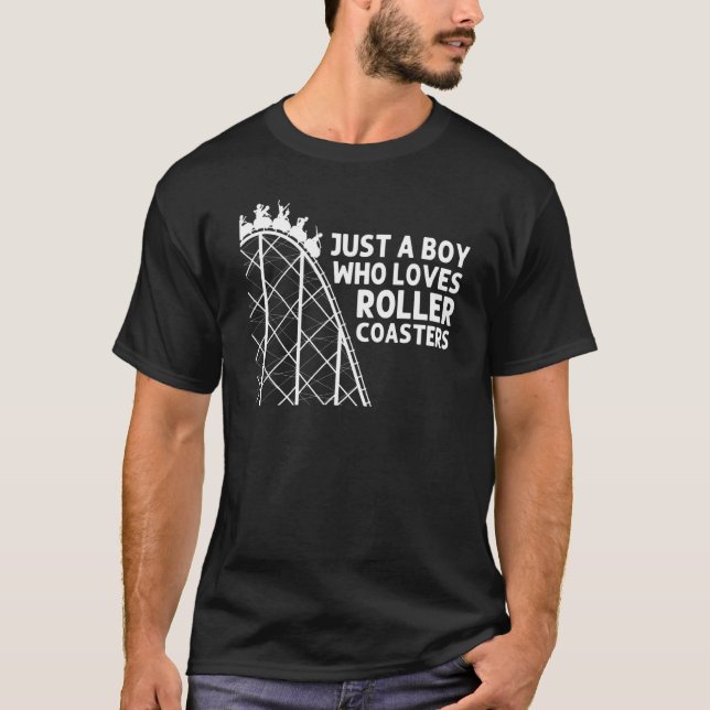 Cool Roller Coaster For Boys Kids Amusement Park T T-Shirt (Front)