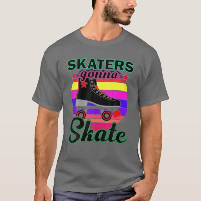 Cool Roller Skating For Men Women Roller Derby Dis T-Shirt (Front)