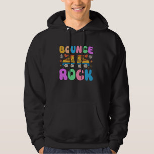 Cool Roller Skating Skate Girl 1970s Retro Bounce Hoodie