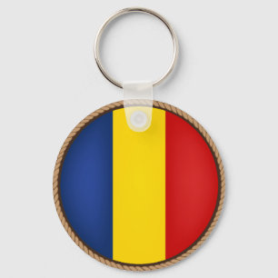 Cool Romania Flag Seal Key Ring