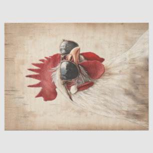 Cool Rooster in Sunglasses Decoupage Tissue Paper