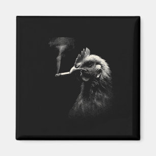 Cool Rooster Smoking Cigarette Art Graphic Magnet
