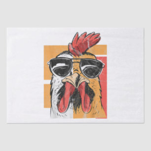 Cool Rooster Wearing Sunglasses Retro Vintage Chic Tissue Paper