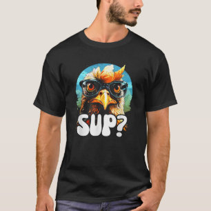 Cool Rooster Wearing Sunglasses SUP Chicken Tee T 