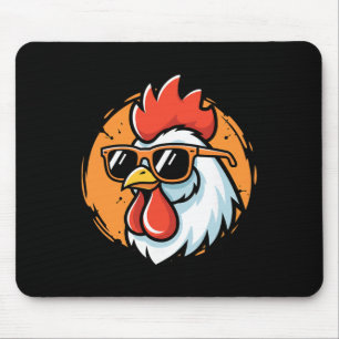 Cool Rooster With Shades, Chicken  Mouse Pad