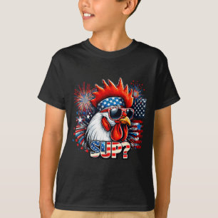 Cool Rooster with Sunglasses Sup Retro Farm Vibes T-Shirt