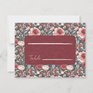 Cool Rose Flower Wildflower Wedding Place Card