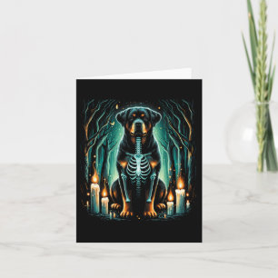 Cool Rottweiler Dog Skeleton Halloween Dog Mum Dad Card