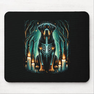 Cool Rottweiler Dog Skeleton Halloween Dog Mum Dad Mouse Pad