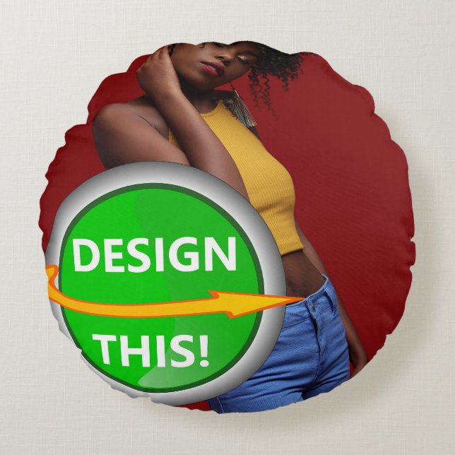 COOL! Round Throw Pillow 16" Polyester - Customise (Front)