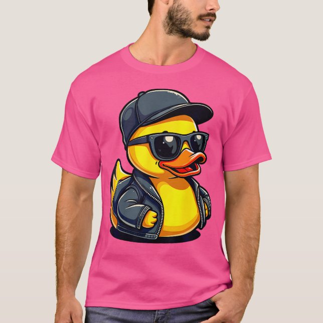 Cool Rubber Duck Costume Gangster Style Funny Hip  T-Shirt (Front)