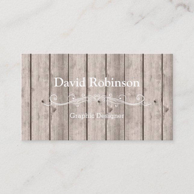 Cool Rustic Country Wooden Texture Look Business Card (Front)