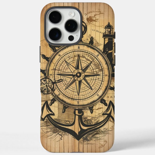 Cool Rustic Nautical Explorer Case-Mate iPhone Case (Back)