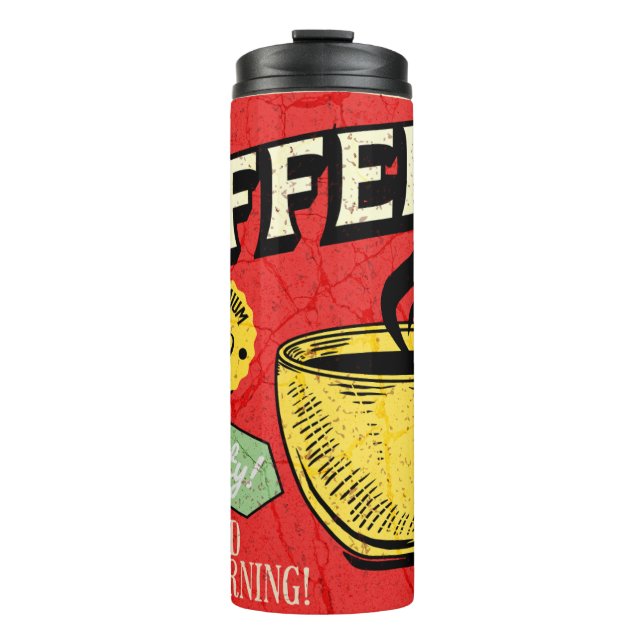 Cool rustic vintage coffee mug Red background (Front)