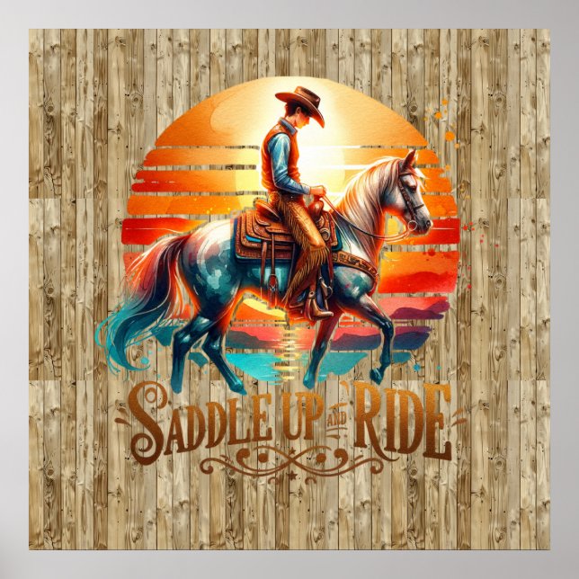 Cool saddle ride horse Western  Poster (Front)
