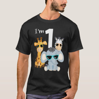 Cool Safari Animals 1St Birthday Party-1-Year Old T-Shirt
