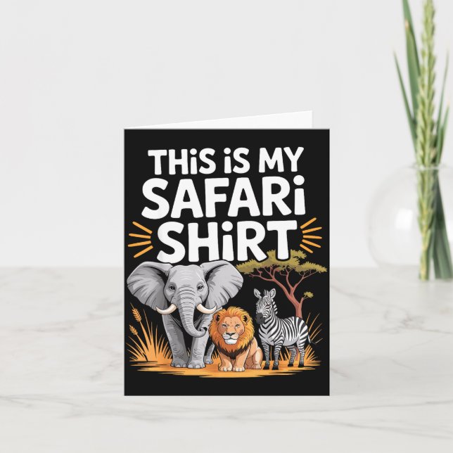 Cool Safari Costume For Men Women Adult Africa Saf Card (Front)