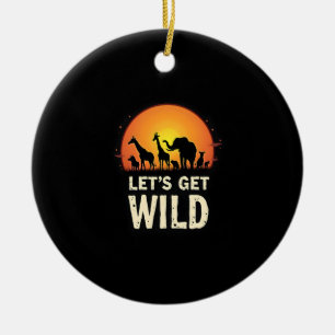 Cool Safari Design For Men Women Kids Safari Anima Ceramic Tree Decoration