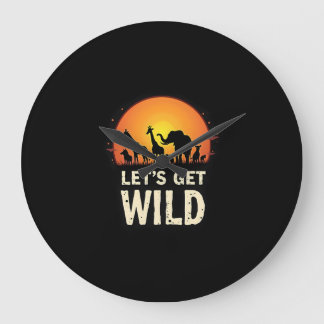 Cool Safari Design For Men Women Kids Safari Anima Large Clock