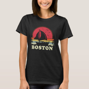Cool Sailboat Vintage Boat Sailor Boston Sailing T-Shirt