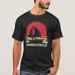 Cool Sailboat Vintage Boat Sailor Connecticut Sail T-Shirt