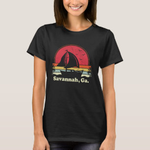 Cool Sailboat Vintage Boat Sailor Georgia Savannah T-Shirt