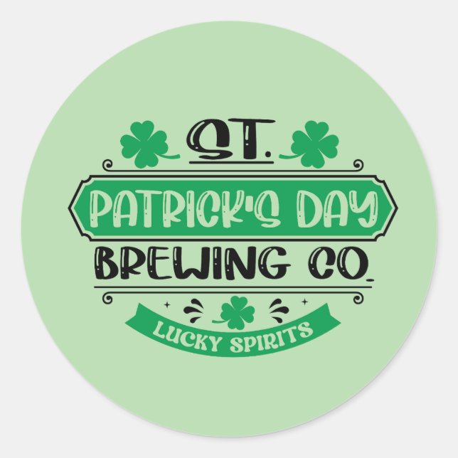 Cool Saint Patrick's Day brewing company  Classic Round Sticker (Front)