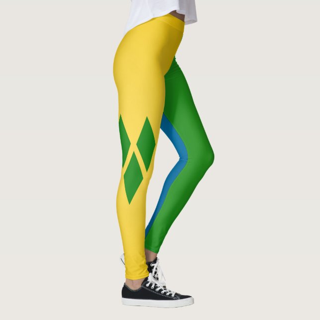 Cool Saint Vincent And The Grenadines Flag Fashion Leggings (Right)
