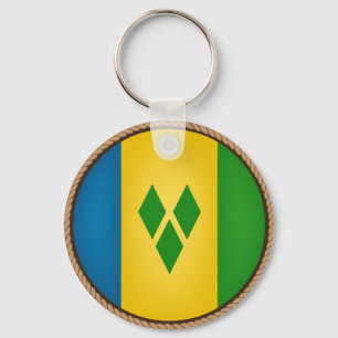 Cool Saint Vincent and the Grenadines Flag Seal Key Ring