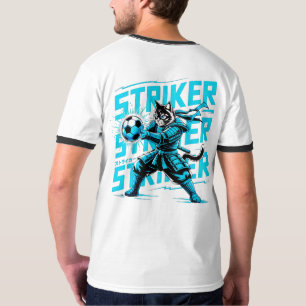 Cool Samurai Cat Soccer Striker - Gift for soccer T-Shirt