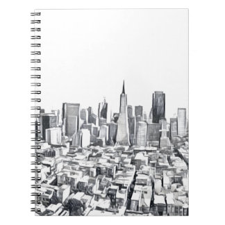 Cool San Francisco SF Citiscape Spiral Notebook