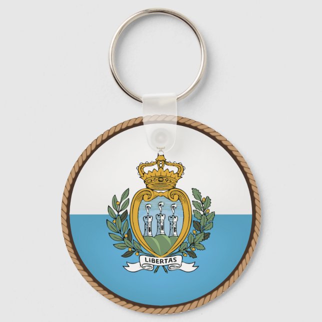 Cool San Marino Flag Seal Key Ring (Front)