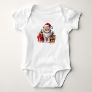 Cool Santa Cat Baby Bodysuit